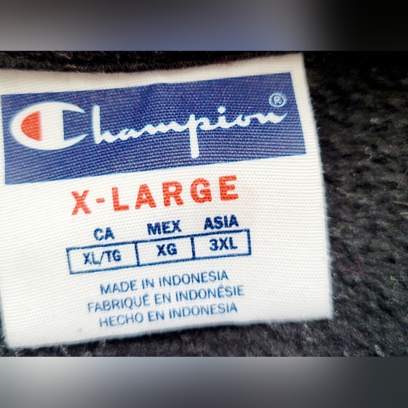 Champion Men's Black Hoodie 80% Cotton Kangaroo Pocket XL - Picture 2 of 16